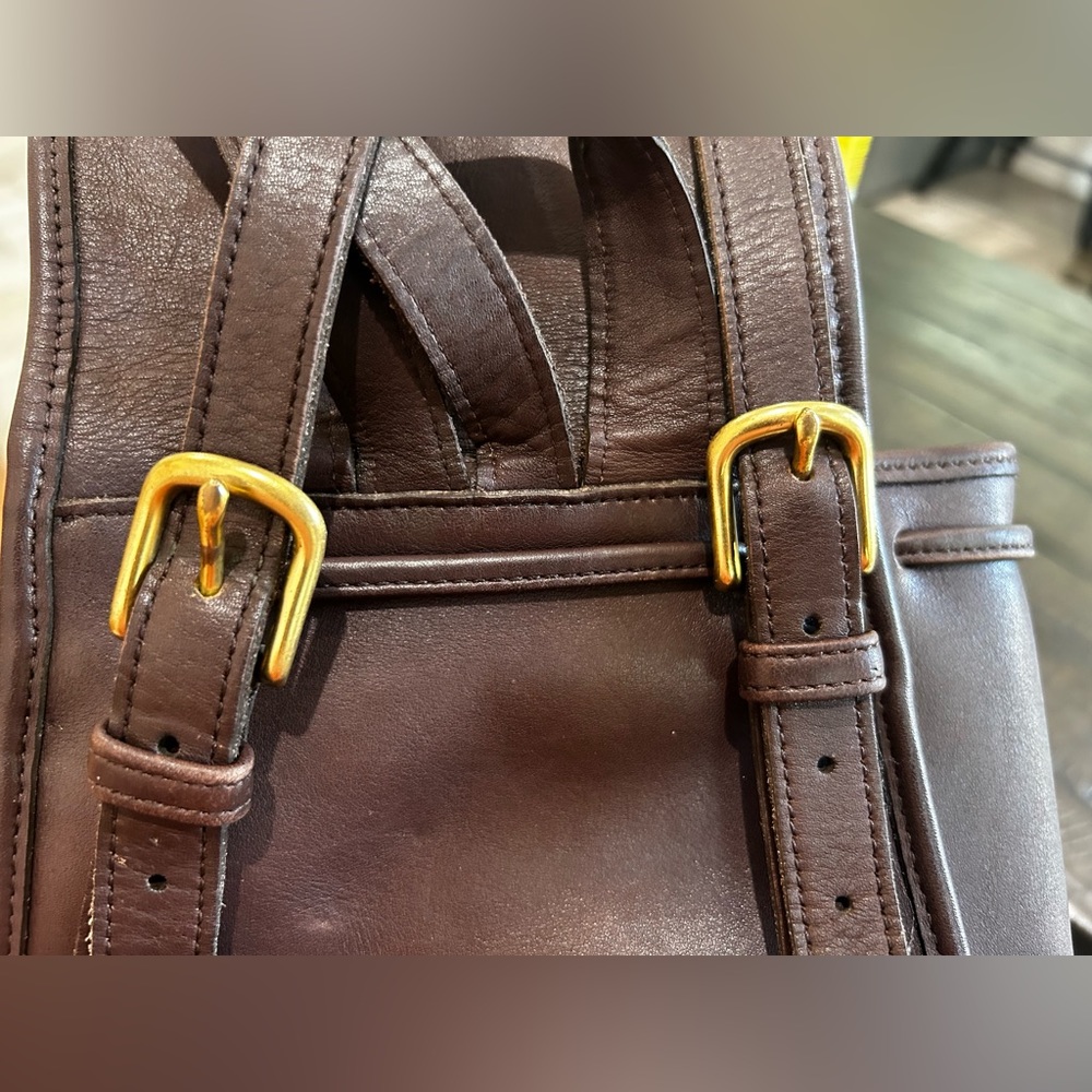 Coach Authentic 100% Leather Drawstring Backpack … - image 8